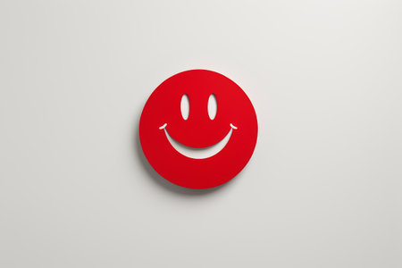 Close-up of the red smile symbolの素材