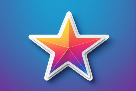 Colored five-pointed star iconの素材