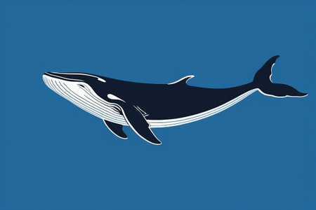 Humpback whale pattern on blue backgroundの素材