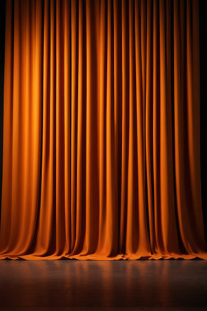 Orange stage curtain backgroundの素材