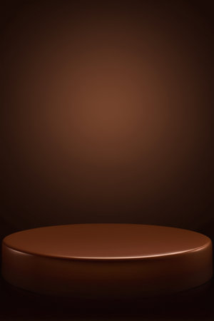 Brown round display stand background materialの素材