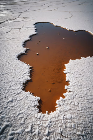 Waterlogged landscape on salt flatsの素材