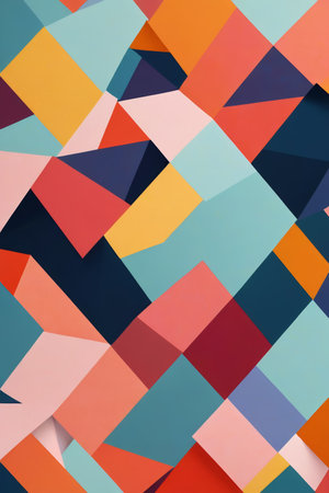Colorful geometric shapes abstract background materialの素材