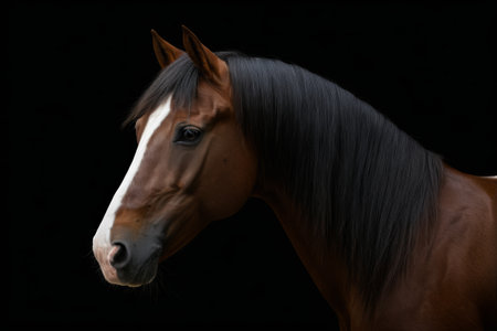 Close-up of a brown horse headの素材
