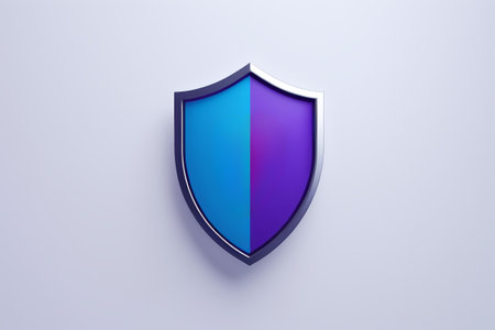 Blue and purple shield iconの素材