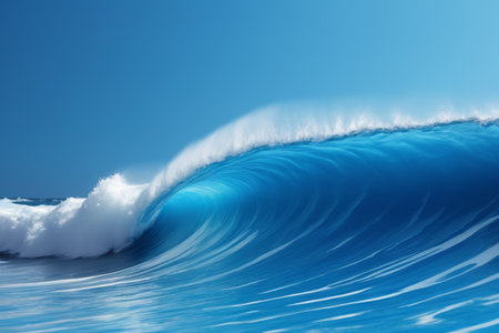 Blue ocean churning wavesの素材