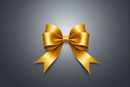 Gold bow decoration materialの素材