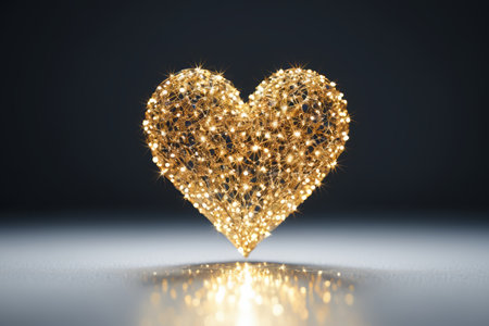 Luminous heart decoration close-upの素材