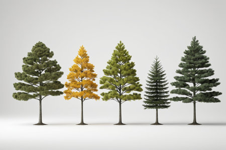 Display pictures of various treesの素材