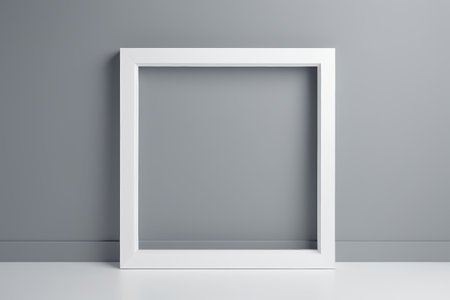 White frame placed against the wallの素材