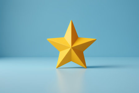 Yellow solid stars on a blue backgroundの素材