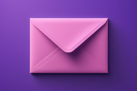 Pink envelope on purple backgroundの素材