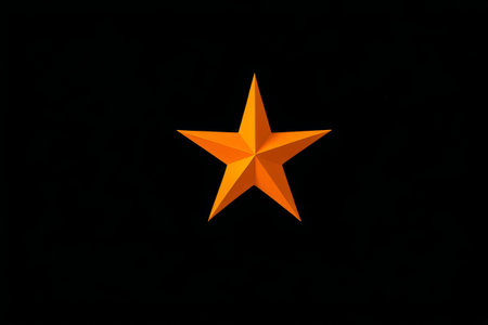 Orange Pentagram Material on Black Backgroundの素材