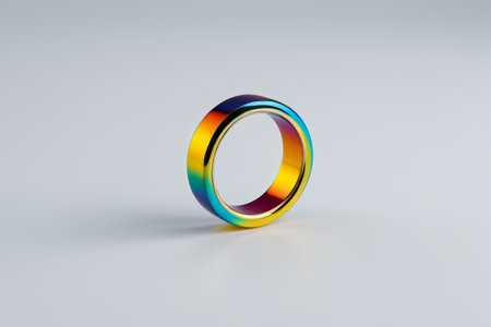 Colorful metal ring still life materialの素材