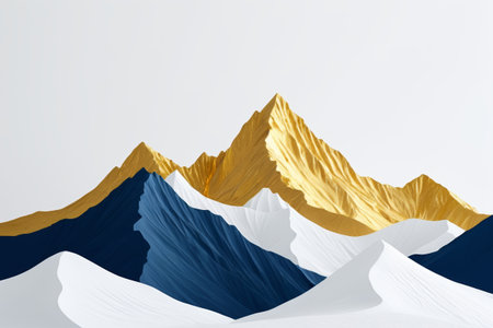 Gold Blue Abstract Mountain Backgroundの素材