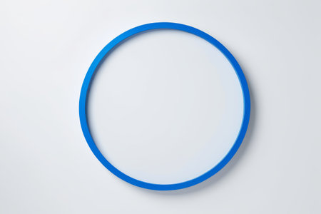 Blue round border design materialの素材