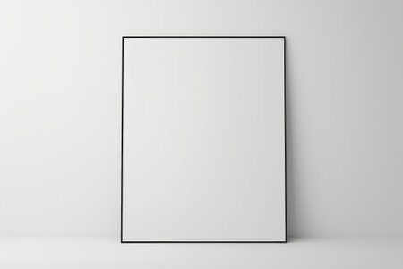 Blank frame displayed against the wallの素材
