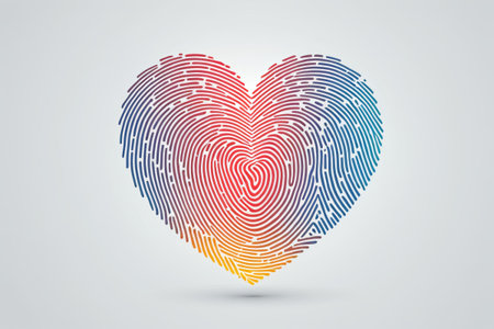 Fingerprint-shaped heart pattern materialの素材
