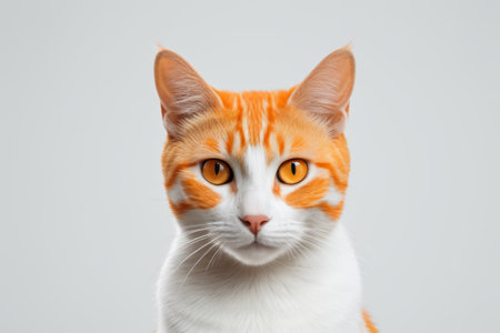 Close-up of orange and white catの素材