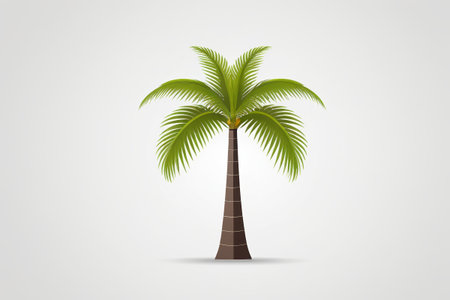 Single green coconut tree illustration materialの素材