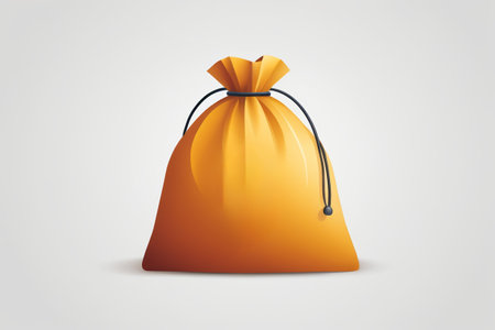 Orange Drawstring Bag Illustration Materialの素材