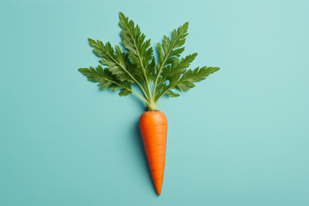 Fresh carrots on blue backgroundの素材