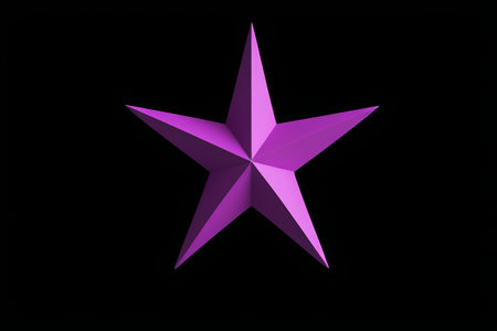 Purple solid five-pointed star graphic designの素材
