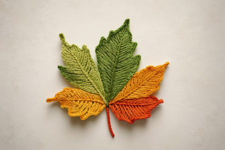 Handwoven gradient color maple leaf materialの素材