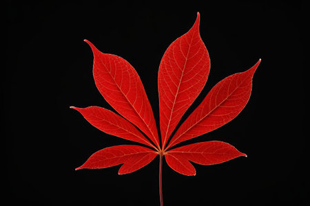 Close-up of red maple leavesの素材