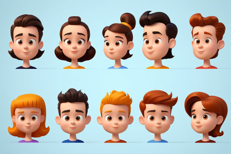 Collection of cartoon character avatarsの素材