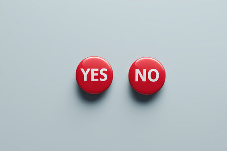 Red is the yes or no selection buttonの素材