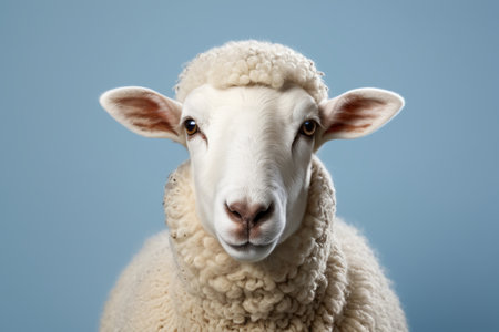 Close-up of white sheepの素材