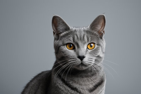 Close-up of a gray catの素材