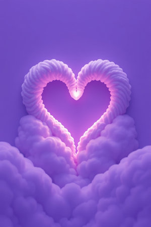 Purple Heart Cloud Romantic Backgroundの素材