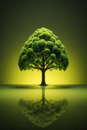 Green trees and reflectionsの素材