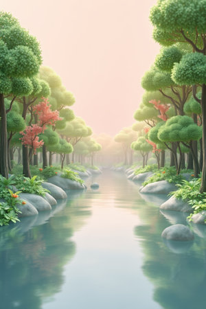 Natural scenery of rivers in forestsの素材