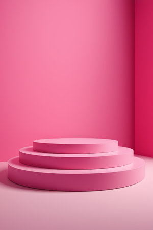 Pink modern display table sceneの素材