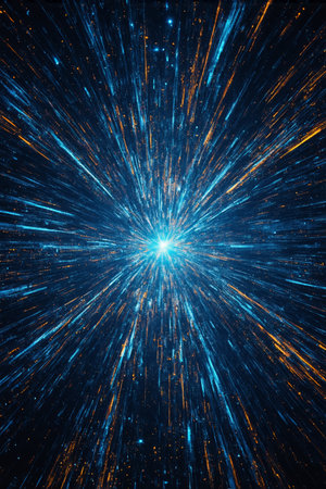 Blue Radial Light Technology Backgroundの素材