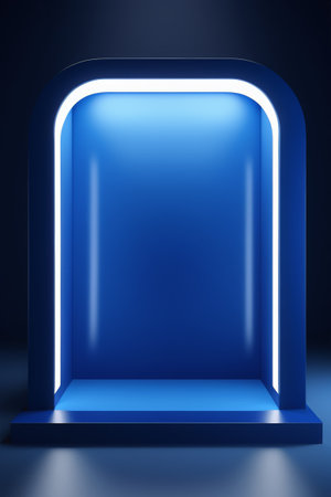 Blue luminous modern display spaceの素材