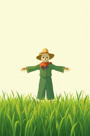 Scarecrow in the rice fieldsの素材
