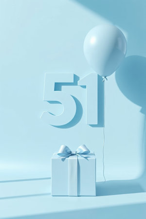 Light Blue Tone 51 Digital Gift Balloon Materialの素材