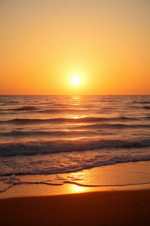 Sunset sea view at the beachの素材