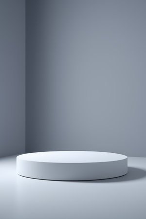 Simple indoor white round display standの素材