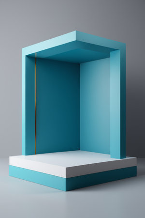 Blue Geometric Stereoscopic Display Standの素材