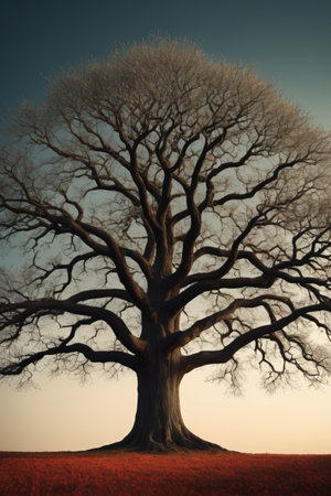 Tall leafless trees in the wildernessの素材
