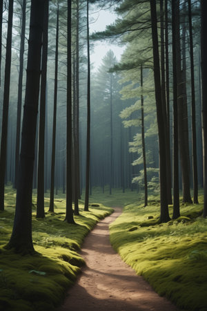 Winding forest paths in the forestの素材