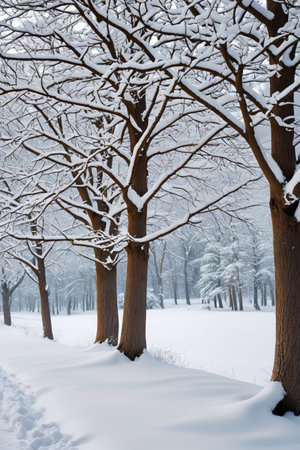 Winter Snowy Forest Landscapeの素材
