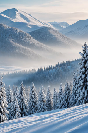 Snow Mountain Forest Snow Scene Natural Sceneryの素材