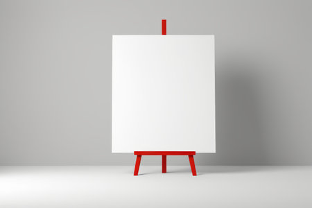 arafed easel with a blank white canvas on a gray backgroundの素材
