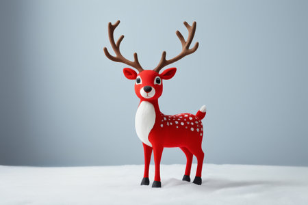 there is a red deer with white spots on it's antlersの素材